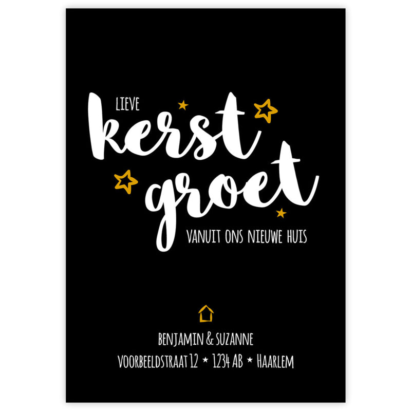 Kerstkaarten set met naam | Verhuiskaart Kerstgroet