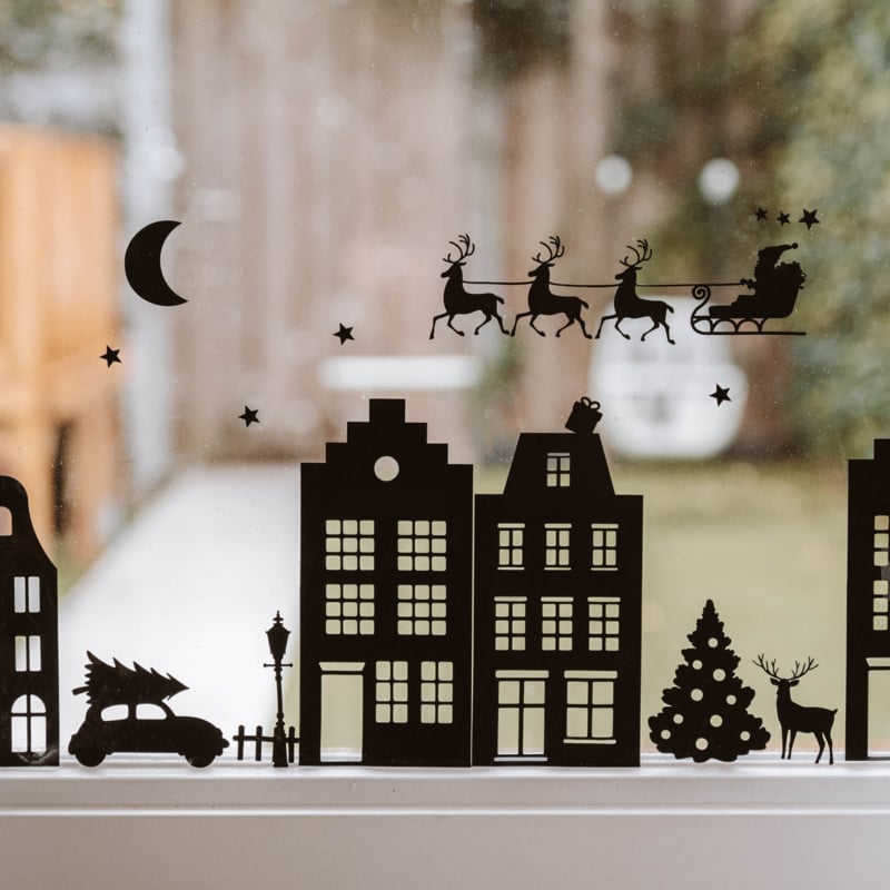 Raamstickers | Huisjes #2