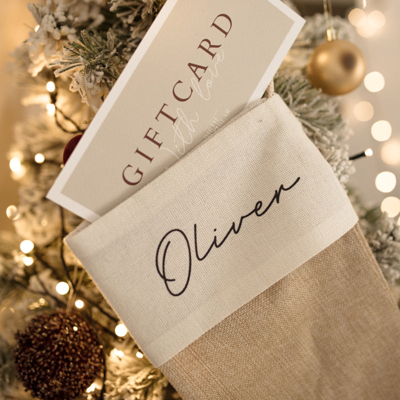 Kerstsok jute | Met naam