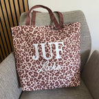 Leopard Tas met naam | Juf