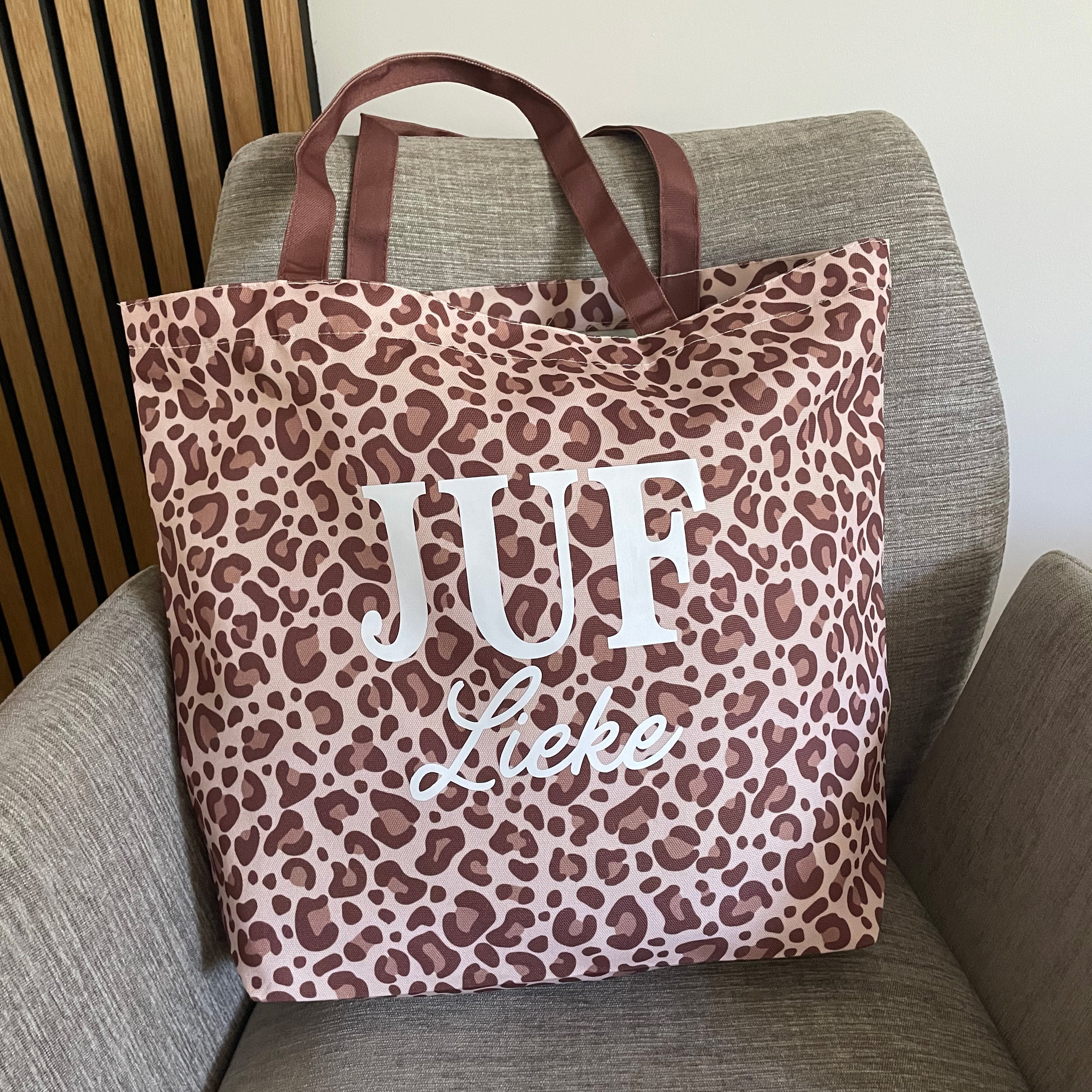 Leopard Tas met naam | Juf