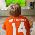 T-shirt kind oranje | Rugnummer