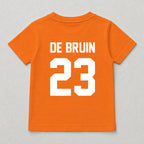 T-shirt kind oranje | Rugnummer