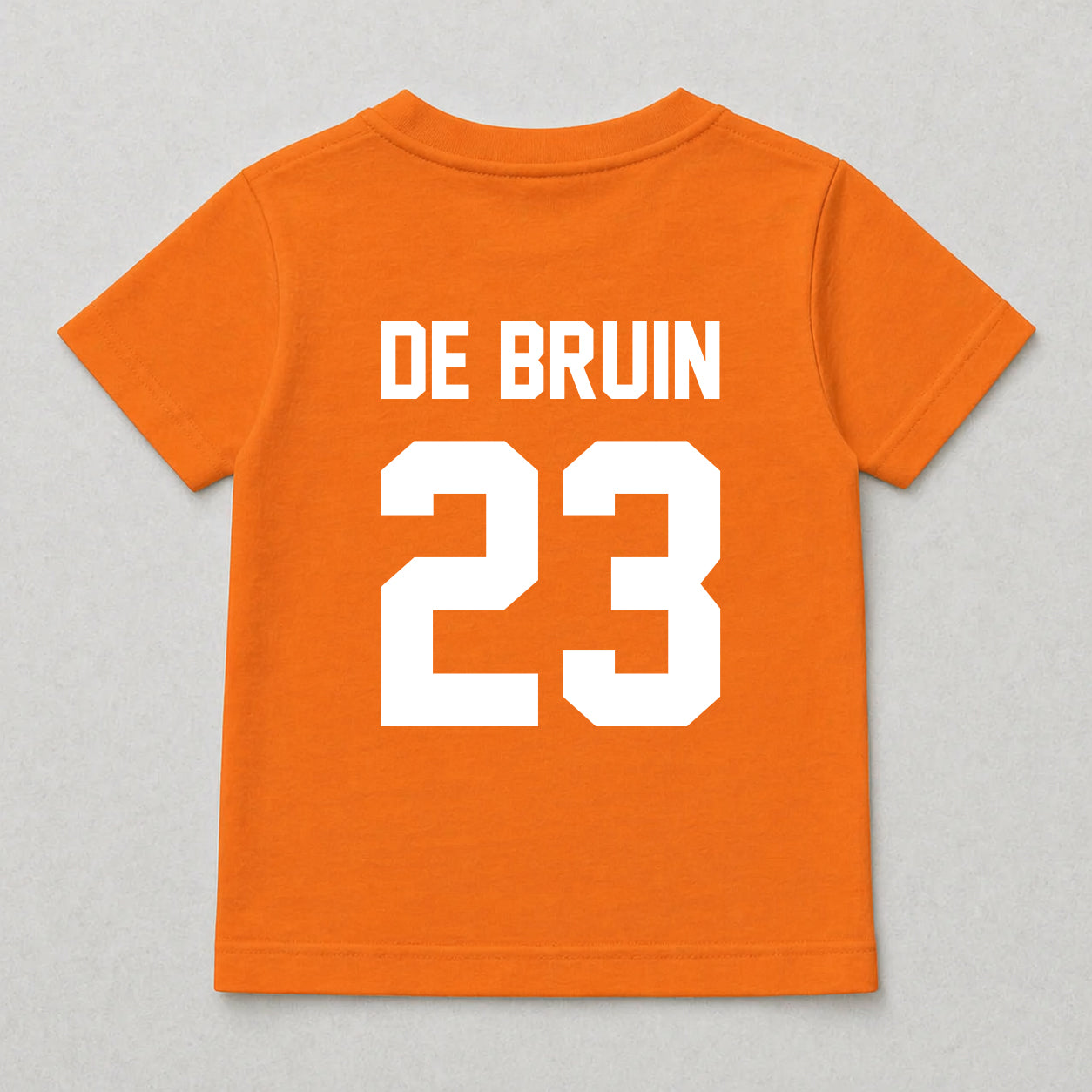 T-shirt kind oranje | Rugnummer