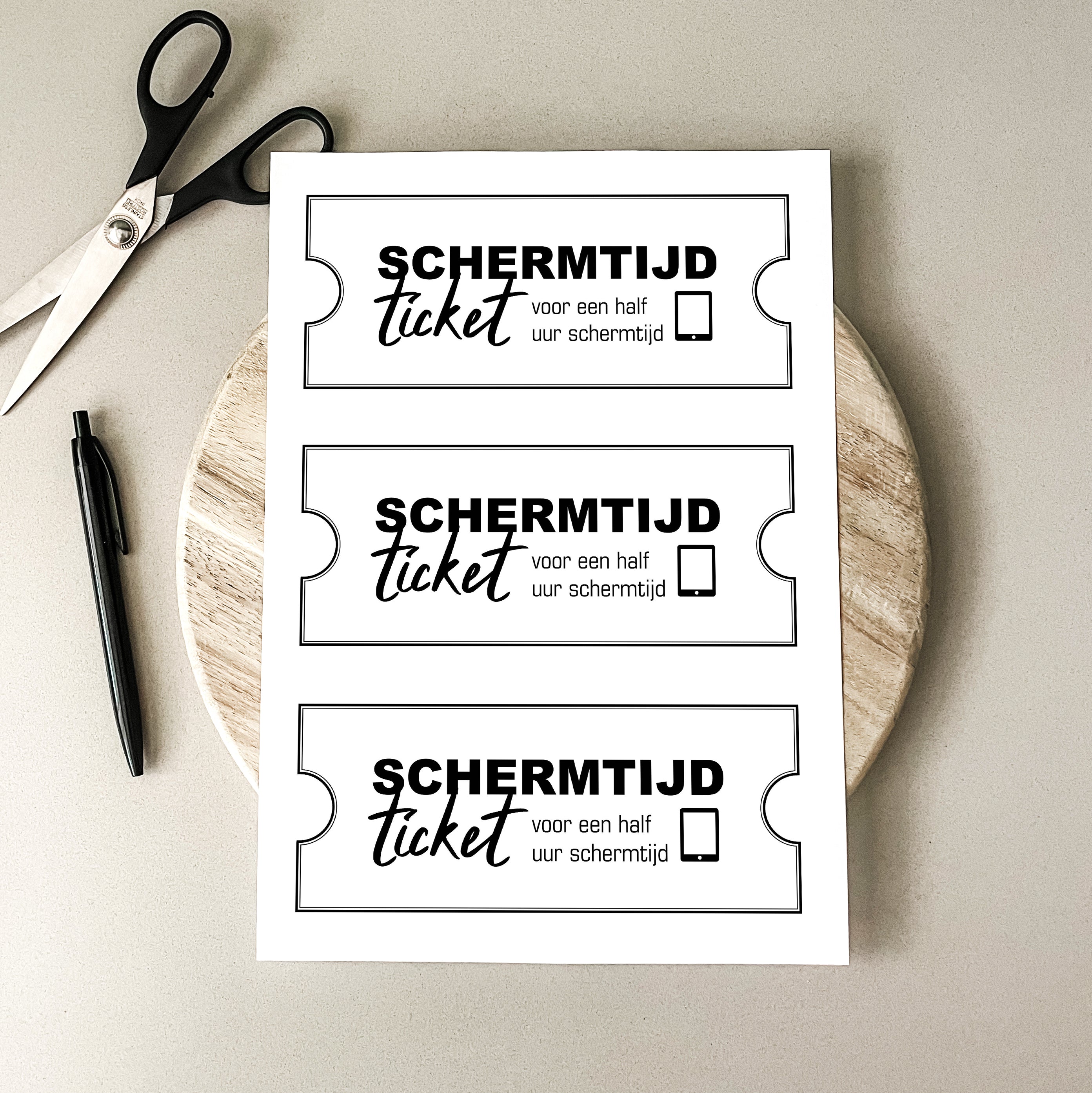 Printable | Schermtijd-tickets