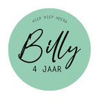 Traktatie sticker met naam | Verjaardag