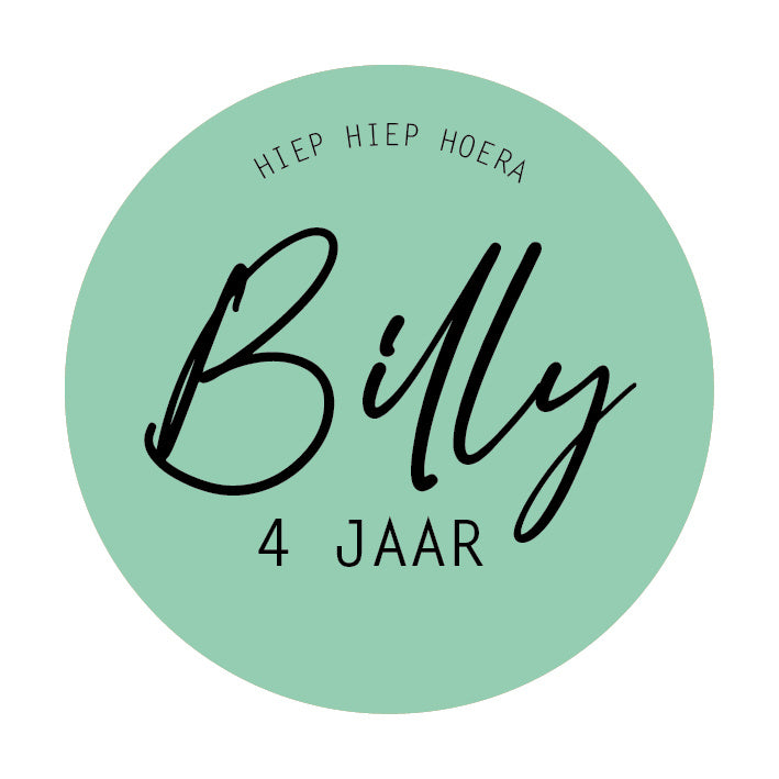 Traktatie sticker met naam | Verjaardag