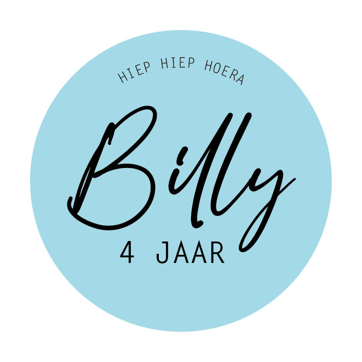 Traktatie sticker met naam | Verjaardag