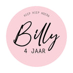 Traktatie sticker met naam | Verjaardag