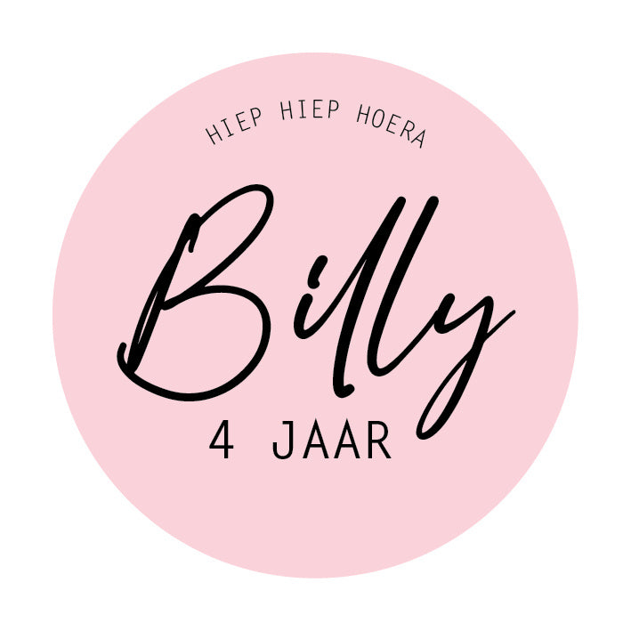 Traktatie sticker met naam | Verjaardag