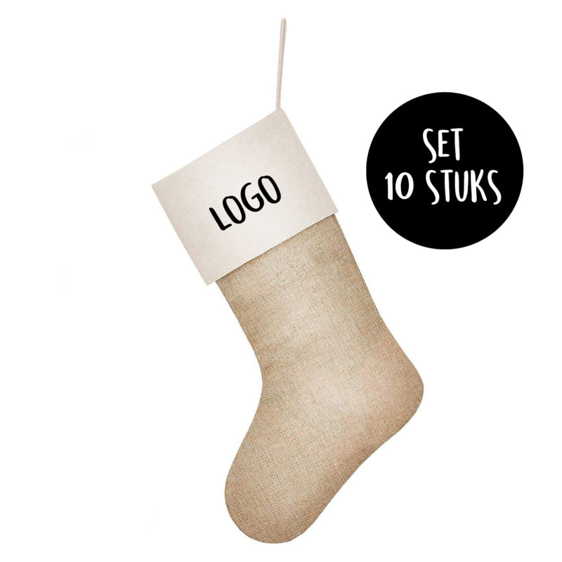Kerstsok  Jute | 10 stuks
