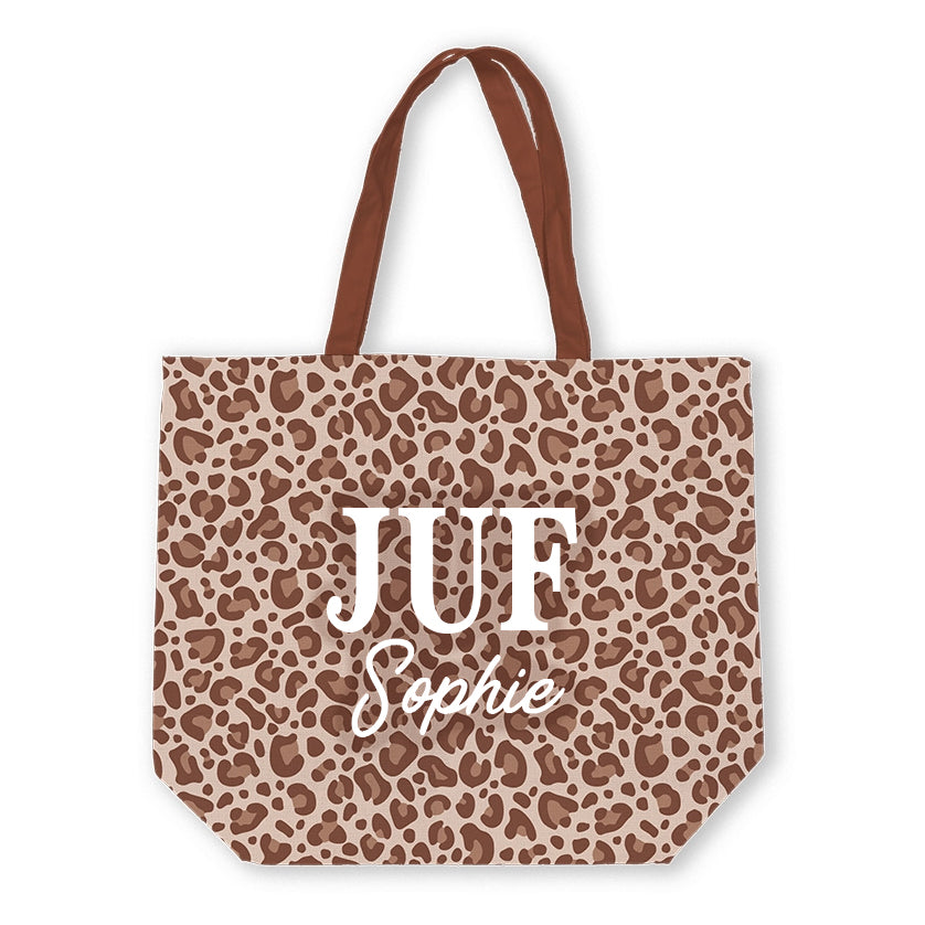 Leopard Tas met naam | Juf
