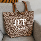 Leopard Tas met naam | Juf